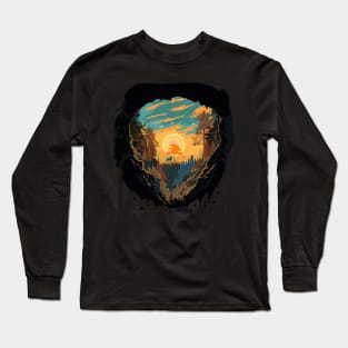 Wilderness camping landscape, Soul lover camping ,cute camping sunset Long Sleeve T-Shirt